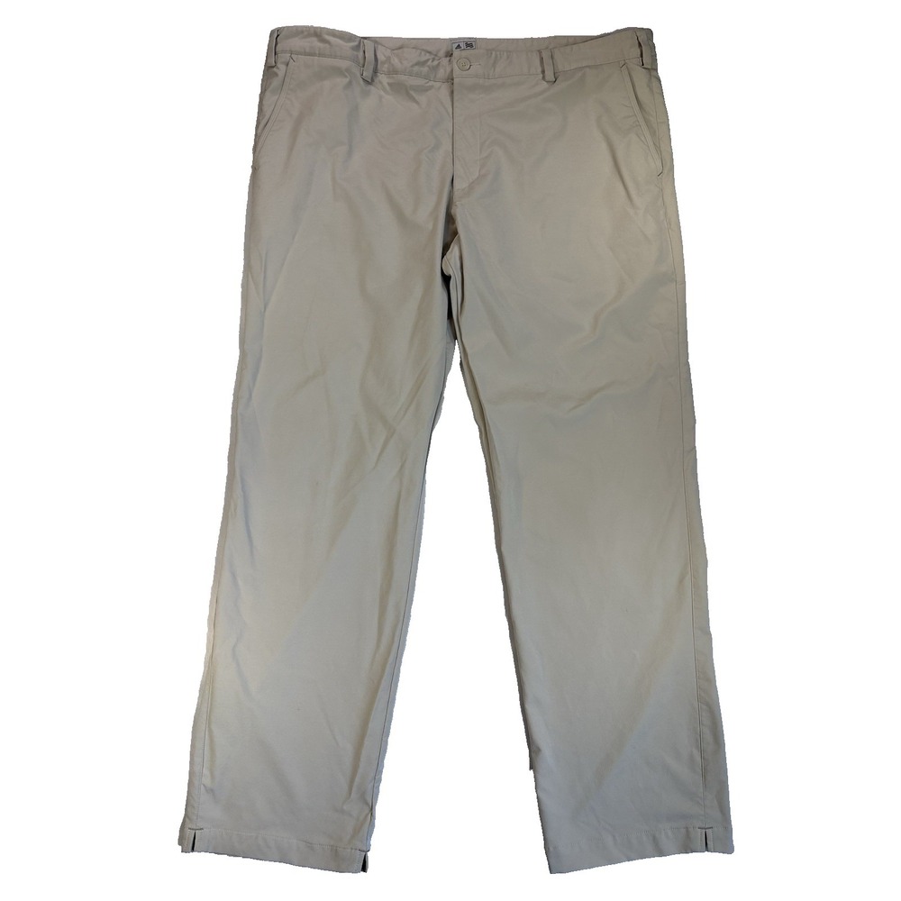 Adidas Men's 42X32 Beige Straight Leg Golf Travel Athleisure Active Casual Pants